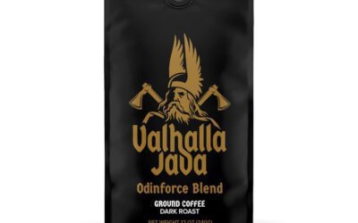 Death Wish Coffee Valhalla Java Dark Roast Ground Coffee, 12 Oz, Bold & Intense Blend of Arabica Robusta Beans, USDA Organic