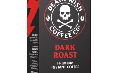 Death Wish Coffee Instant Dark Roast Coffee Packets, Bold & Intense Blend of Arabica & Robusta Beans, USDA Organic, 8 Count