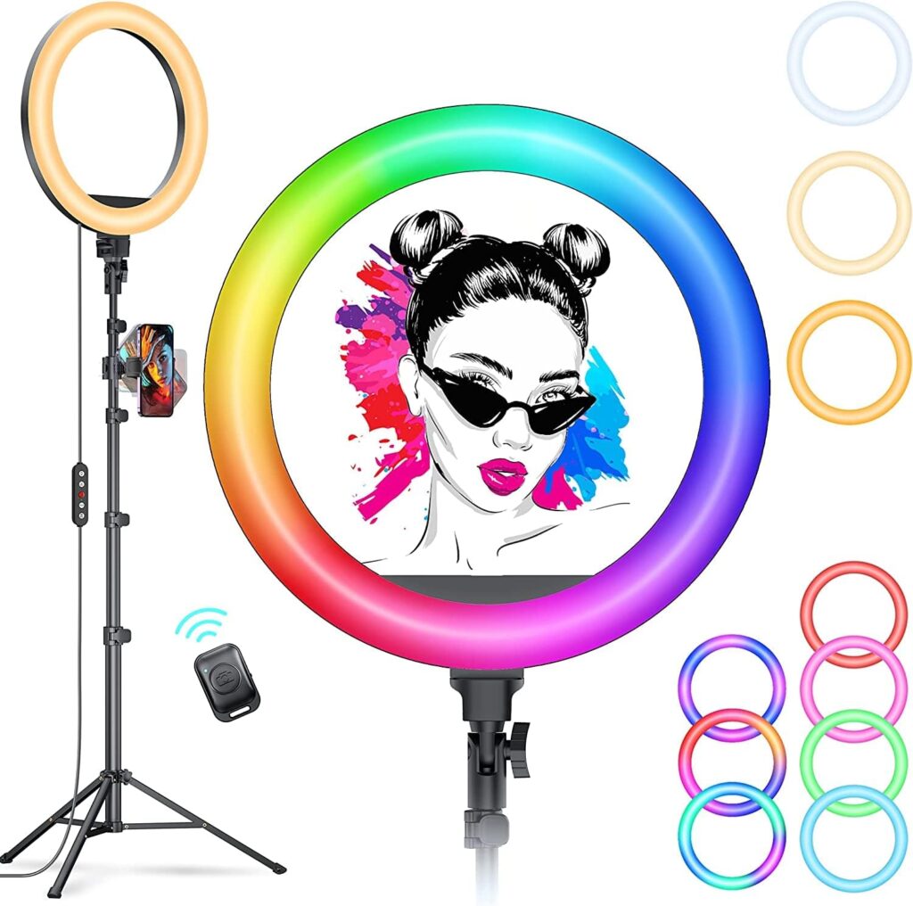10.2" Selfie Ring Light with 65" Adjustable Tripod Stand & Phone Holder for Live Stream
