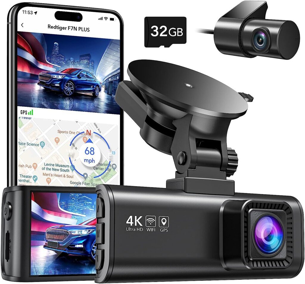 dash camera mounted on windshield for recording incidents