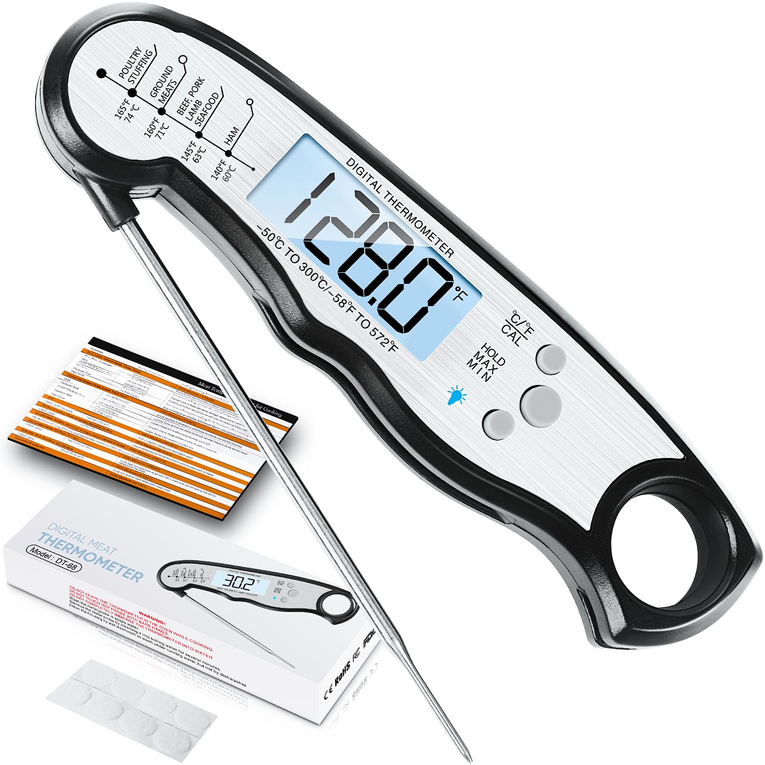 Waterproof Instant Read Food Thermometer for Cooking and Grilling
